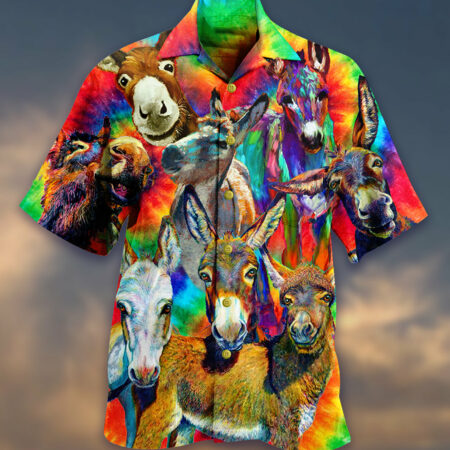 Donkey Animals Love Color Always Smile - Hawaiian Shirt - Owl Ohh - Owl Ohh