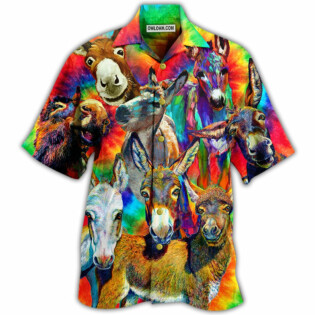 Donkey Animals Love Color Always Smile - Hawaiian Shirt - Owl Ohh - Owl Ohh