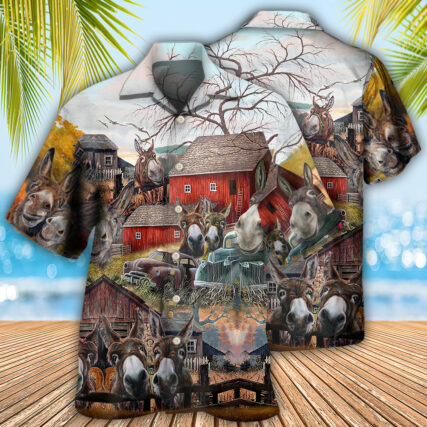 Donkey Animals Love Farm And Happiness Together - Hawaiian Shirt - Owl Ohh - Owl Ohh