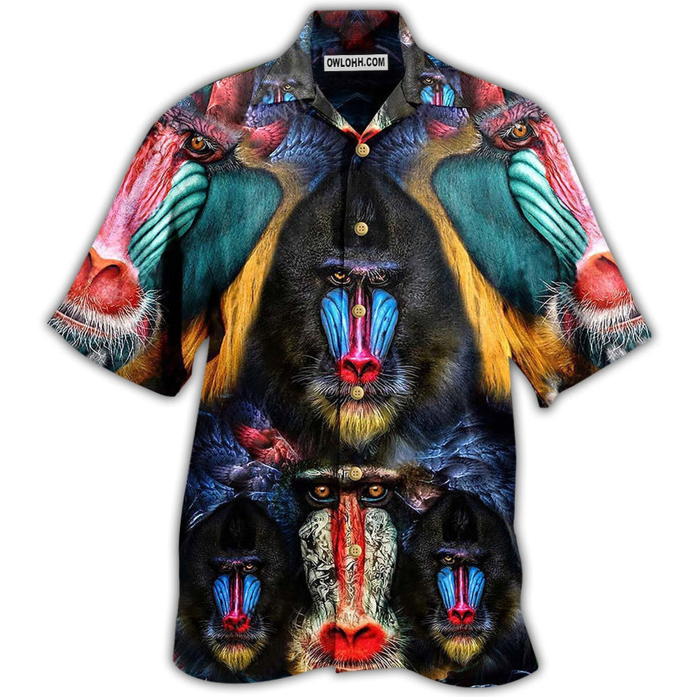 Monkey Mandrill Animals Love Forest And Live It Forever - Hawaiian Shirt - Owl Ohh - Owl Ohh