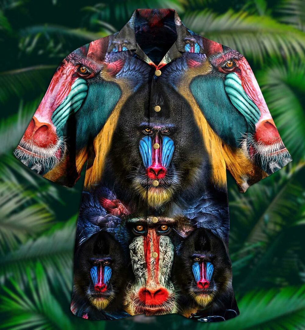 Monkey Mandrill Animals Love Forest And Live It Forever - Hawaiian Shirt - Owl Ohh - Owl Ohh