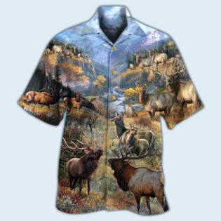 Elk Animals Beautiful Country - Hawaiian Shirt - Owl Ohh - Owl Ohh