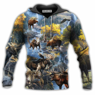 Animals Moose Make Me Happy Forever - Hoodie - Owl Ohh - Owl Ohh