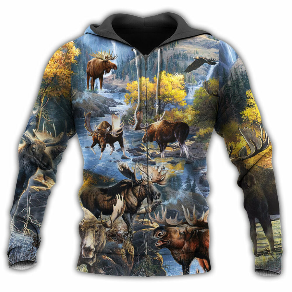 Animals Moose Make Me Happy Forever - Hoodie - Owl Ohh - Owl Ohh