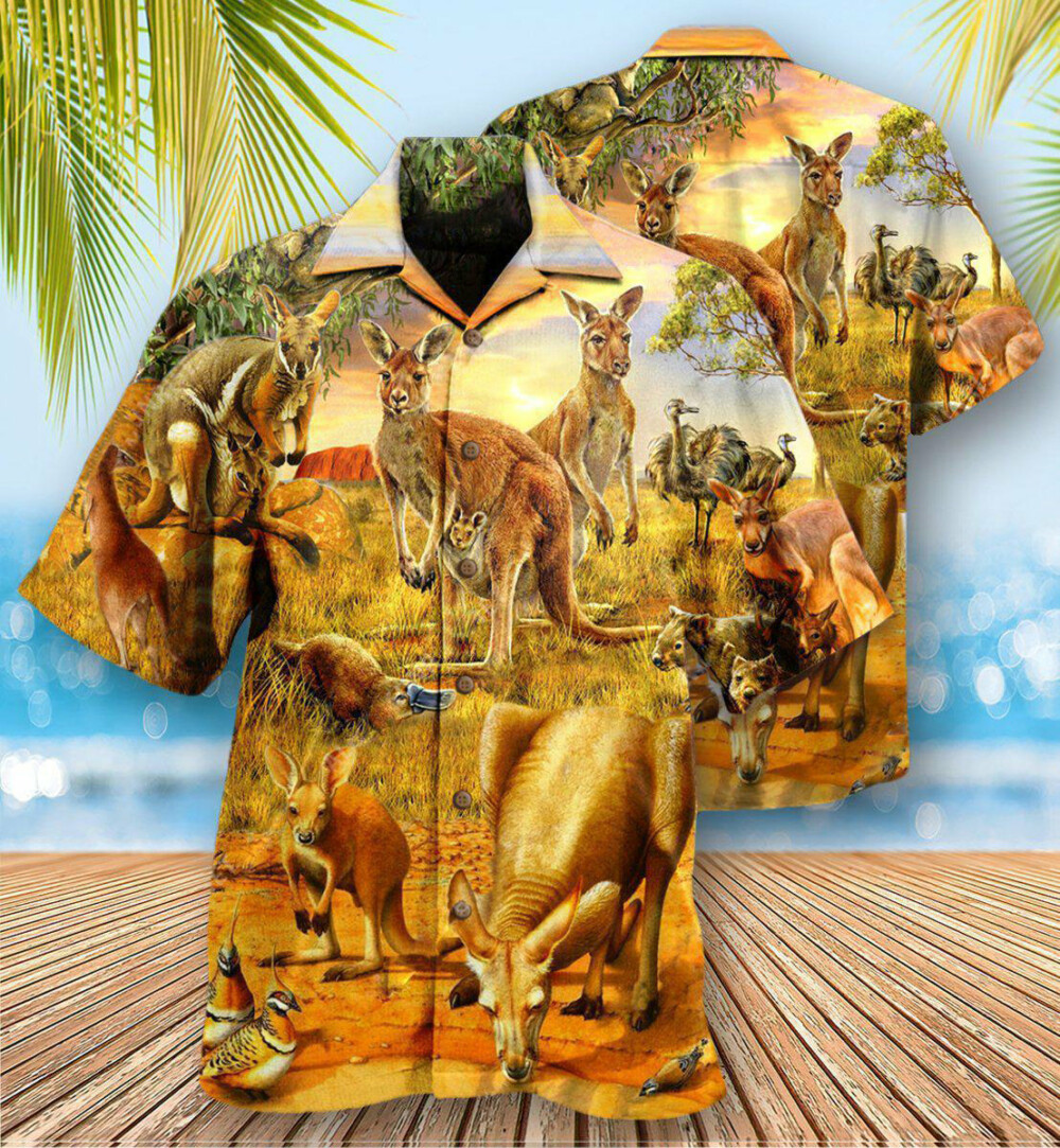 Kangaroo Animals My Spirit Animal Is A Cute Kangaroo - Hawaiian Shirt - Owl Ohh - Owl Ohh