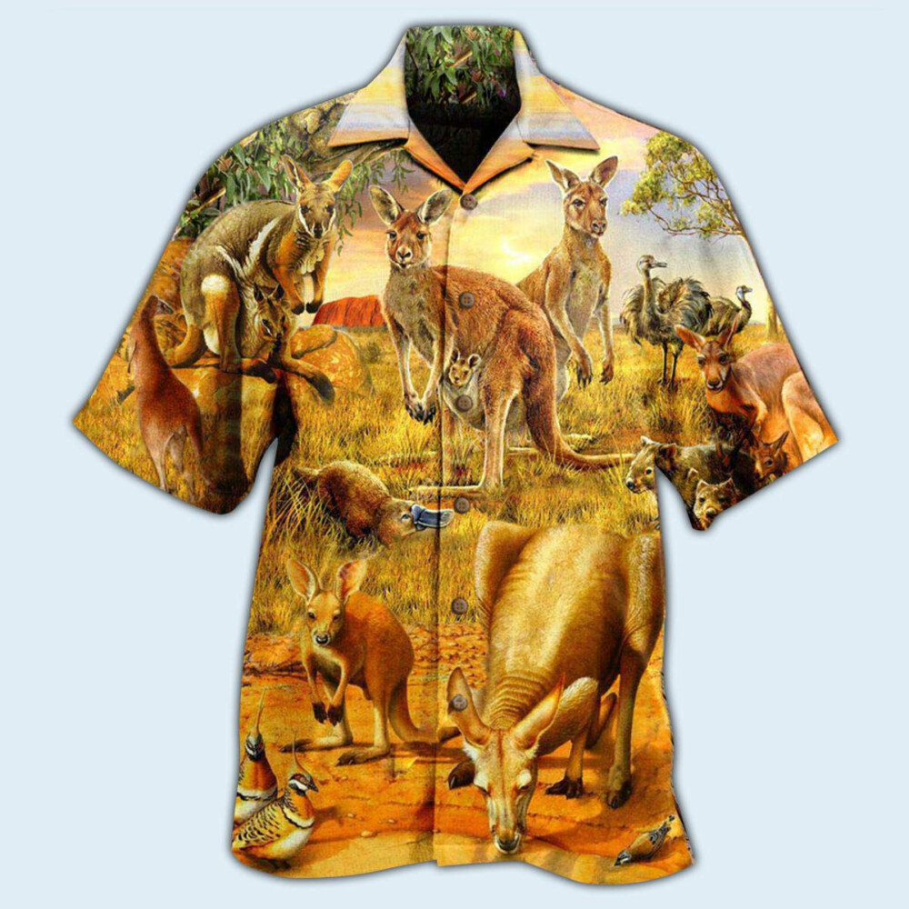 Kangaroo Animals My Spirit Animal Is A Cute Kangaroo - Hawaiian Shirt - Owl Ohh - Owl Ohh
