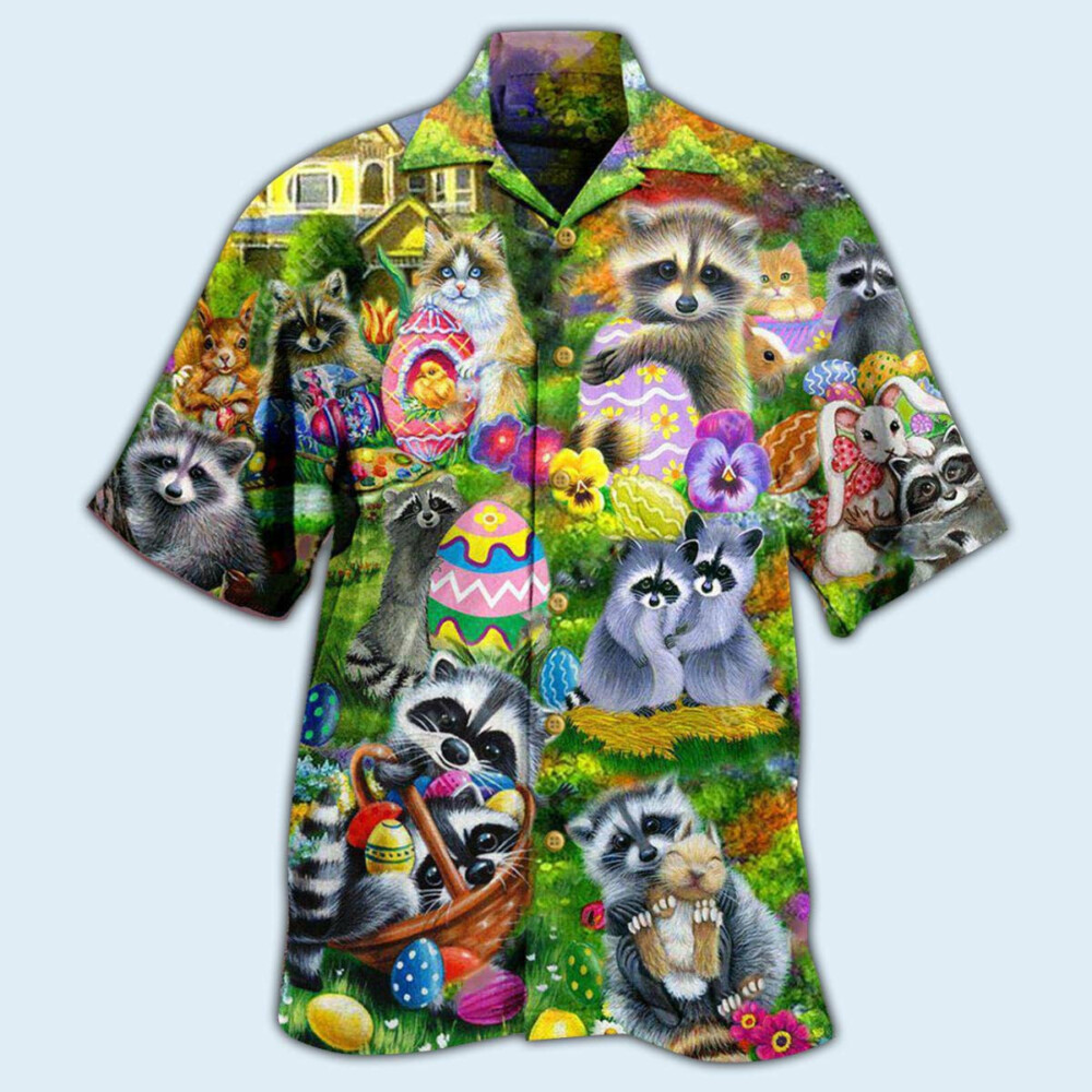 Raccoon Animals I Am Just Here For The Eggs Harmony - Hawaiian Shirt - Owl Ohh - Owl Ohh