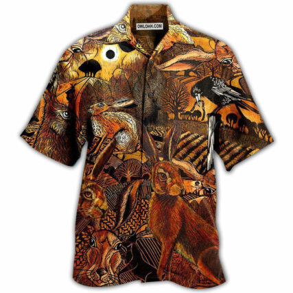 Animals Spooky Hares On The Fields - Hawaiian Shirt - Owl Ohh - Owl Ohh