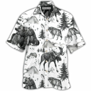 Animals Wild Black And White - Hawaiian Shirt - Owl Ohh - Owl Ohh