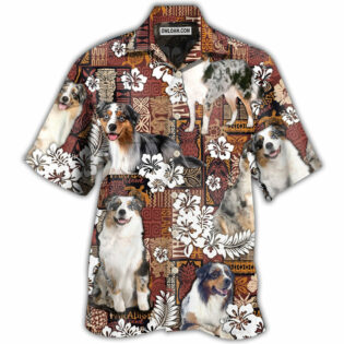 Australian Shepherd Dog Vintage Lover Tropical Style - Hawaiian Shirt - Owl Ohh - Owl Ohh