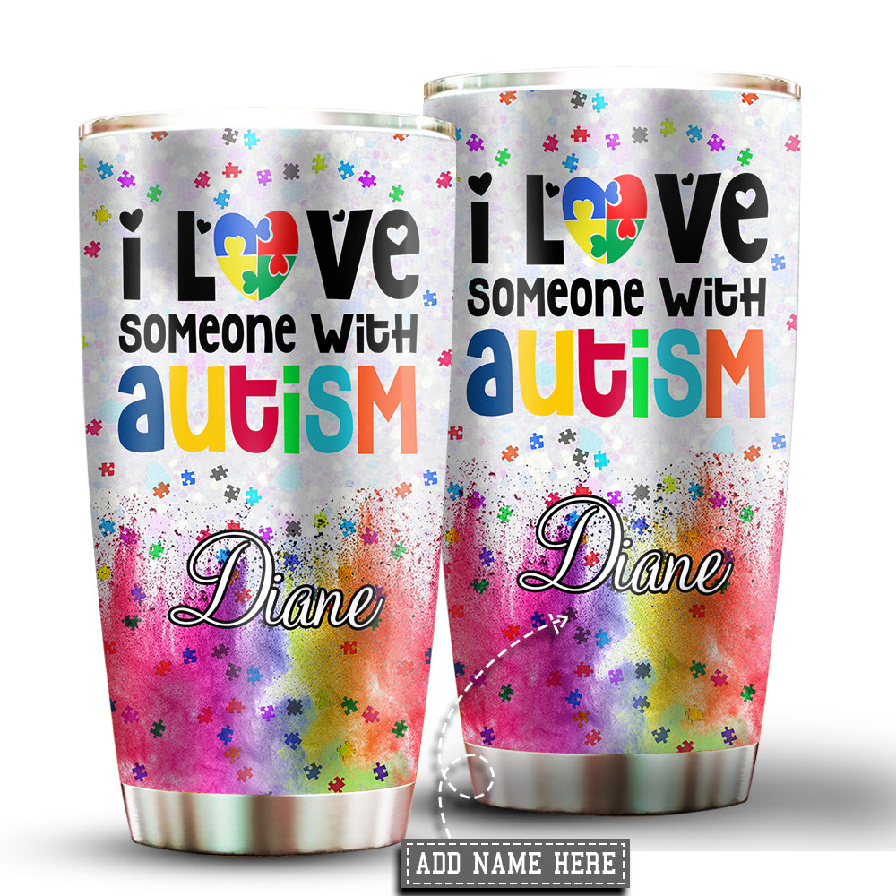 Autism Awareness In A World I Love Stainless Steel Personalized - Tumbler - Owl Ohh - Owl Ohh
