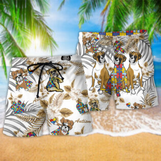 Autism Boxer Tropical Floral - Beach Short - Owl Ohh - Owl Ohh