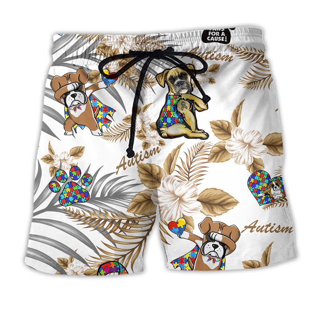 Autism Boxer Tropical Floral - Beach Short - Owl Ohh - Owl Ohh
