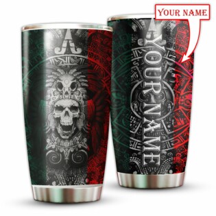 Aztec Mexico With Black Red and White Personalized - Tumbler - Owl Ohh - Owl Ohh