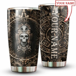 Aztec Skull Mexico Personalized - Tumbler - Owl Ohh - Owl Ohh