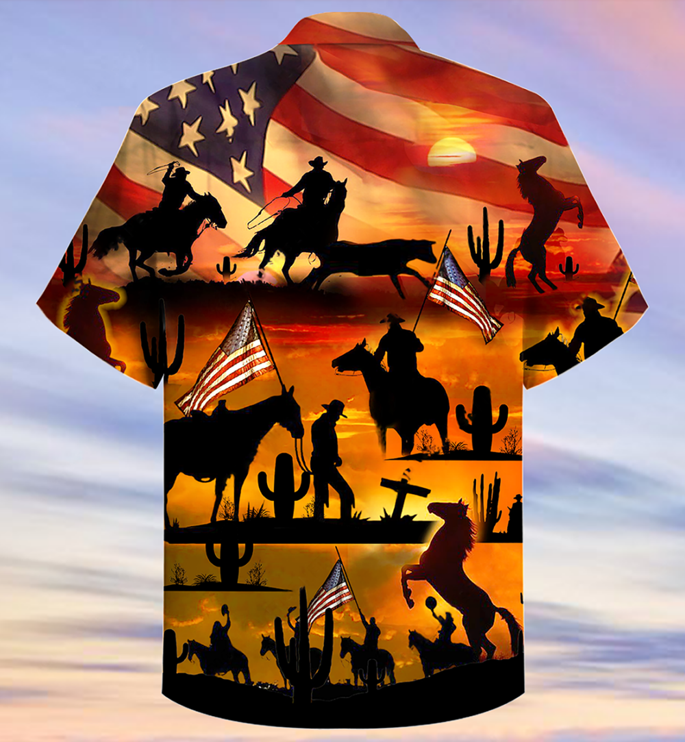 Cowboy American Love Life Sunset - Hawaiian Shirt - Owl Ohh - Owl Ohh