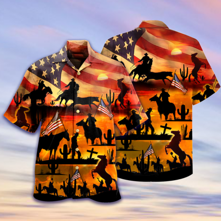 Cowboy American Love Life Sunset - Hawaiian Shirt - Owl Ohh - Owl Ohh
