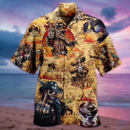 Cowboy Skull Pirates Love Life Vintage - Hawaiian Shirt - Owl Ohh - Owl Ohh