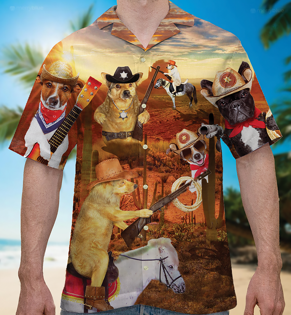 Cowboy Dog Love Life Funny - Hawaiian Shirt - Owl Ohh - Owl Ohh