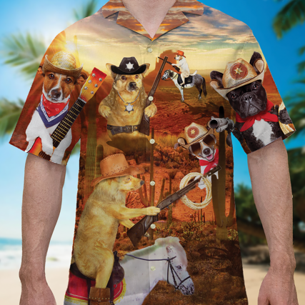 Cowboy Dog Love Life Funny - Hawaiian Shirt - Owl Ohh - Owl Ohh