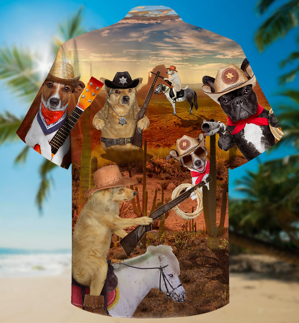 Cowboy Dog Love Life Funny - Hawaiian Shirt - Owl Ohh - Owl Ohh