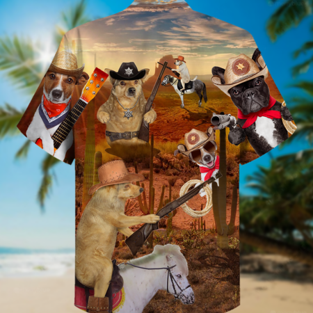 Cowboy Dog Love Life Funny - Hawaiian Shirt - Owl Ohh - Owl Ohh