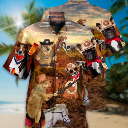 Cowboy Dog Love Life Funny - Hawaiian Shirt - Owl Ohh - Owl Ohh