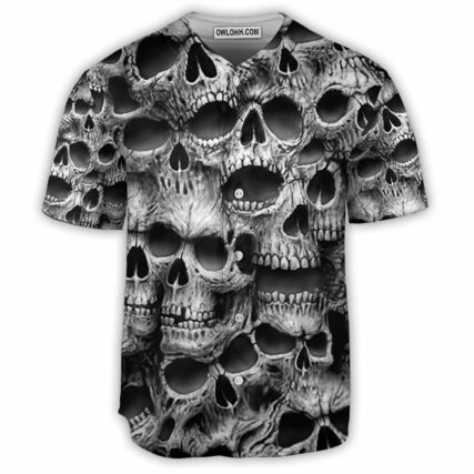Skull No Fear No Pain - Baseball Jersey - Owl Ohh - Owl Ohh