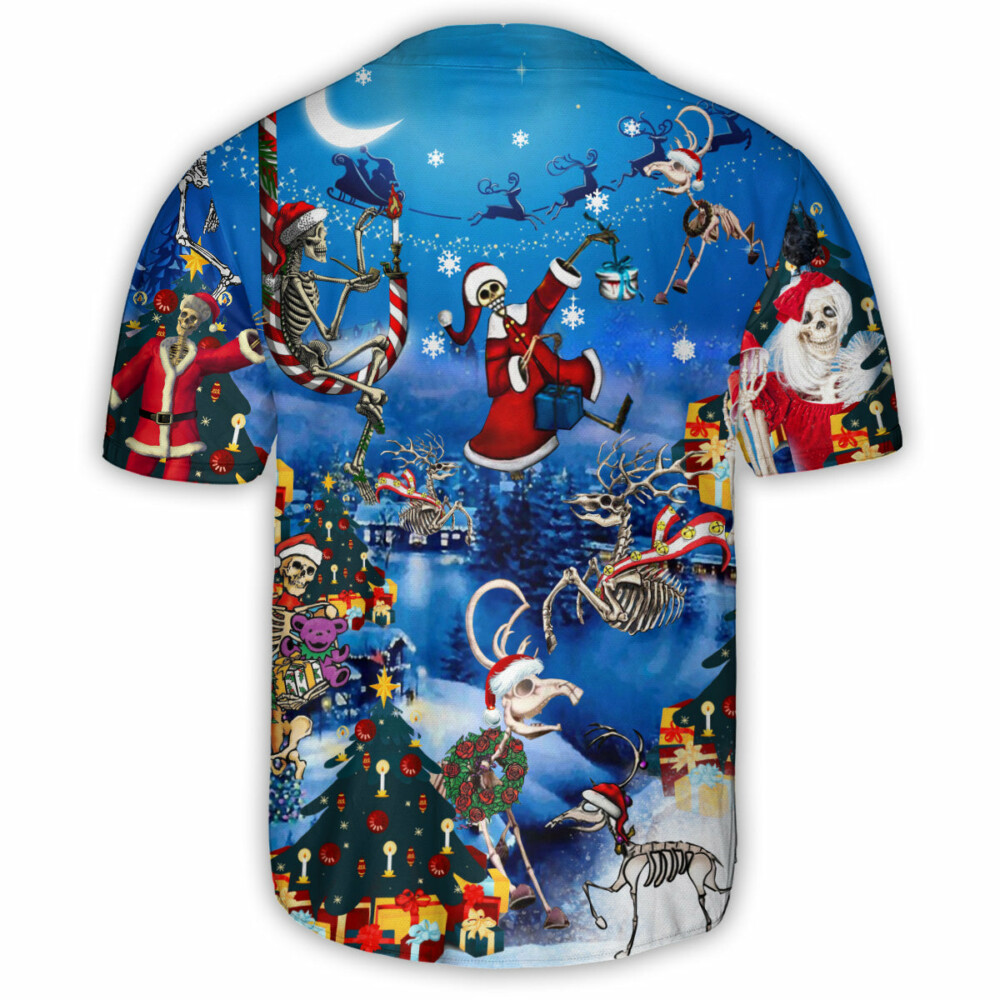 Christmas And Skull Merry Xmas - Baseball Jersey - Owl Ohh - Owl Ohh