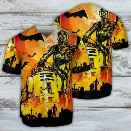 Starwars Halloween R2-D2 and C-3PO Appear - Baseball Jersey