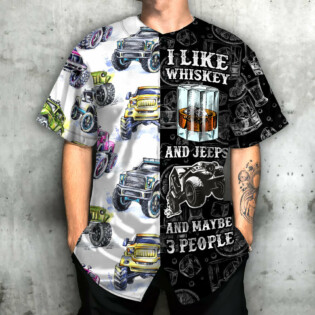 Jeep I Like Whiskey And Jeeps - Baseball Jersey - Owl Ohh - Owl Ohh