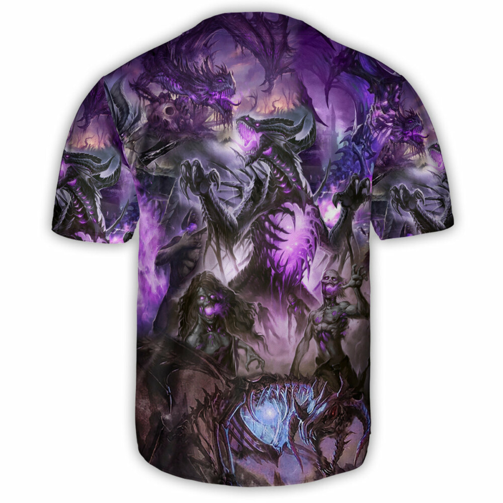 Dragon Skull Love Life Violet - Baseball Jersey - Owl Ohh - Owl Ohh