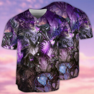Dragon Skull Love Life Violet - Baseball Jersey - Owl Ohh - Owl Ohh