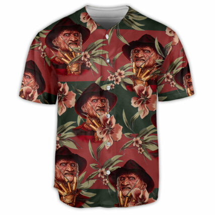 Halloween Freddy Krueger Tropical Style - Baseball Jersey - Owl Ohh-Owl Ohh