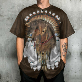 Horse Native Dreamcatcher Art - Baseball Jersey - Owl Ohh - Owl Ohh