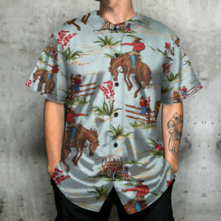 Horse Cowboy Native Art - Baseball Jersey - Owl Ohh - Owl Ohh