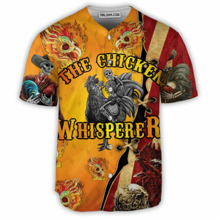 Chicken Farm Skull Chicken Fire - Baseball Jersey - Owl Ohh - Owl Ohh