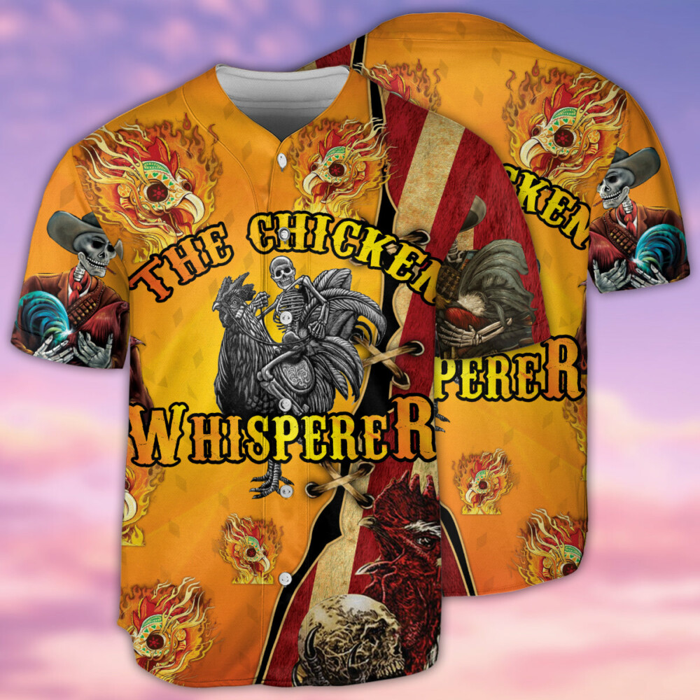 Chicken Farm Skull Chicken Fire - Baseball Jersey - Owl Ohh - Owl Ohh
