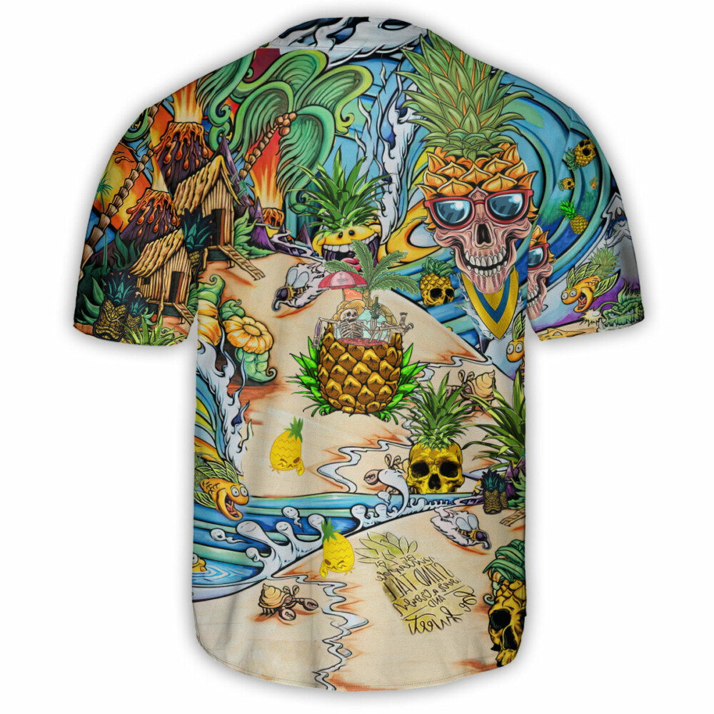 Skull Pineapple Fruit Amazing - Baseball Jersey - Owl Ohh - Owl Ohh