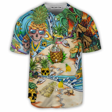 Skull Pineapple Fruit Amazing - Baseball Jersey - Owl Ohh - Owl Ohh