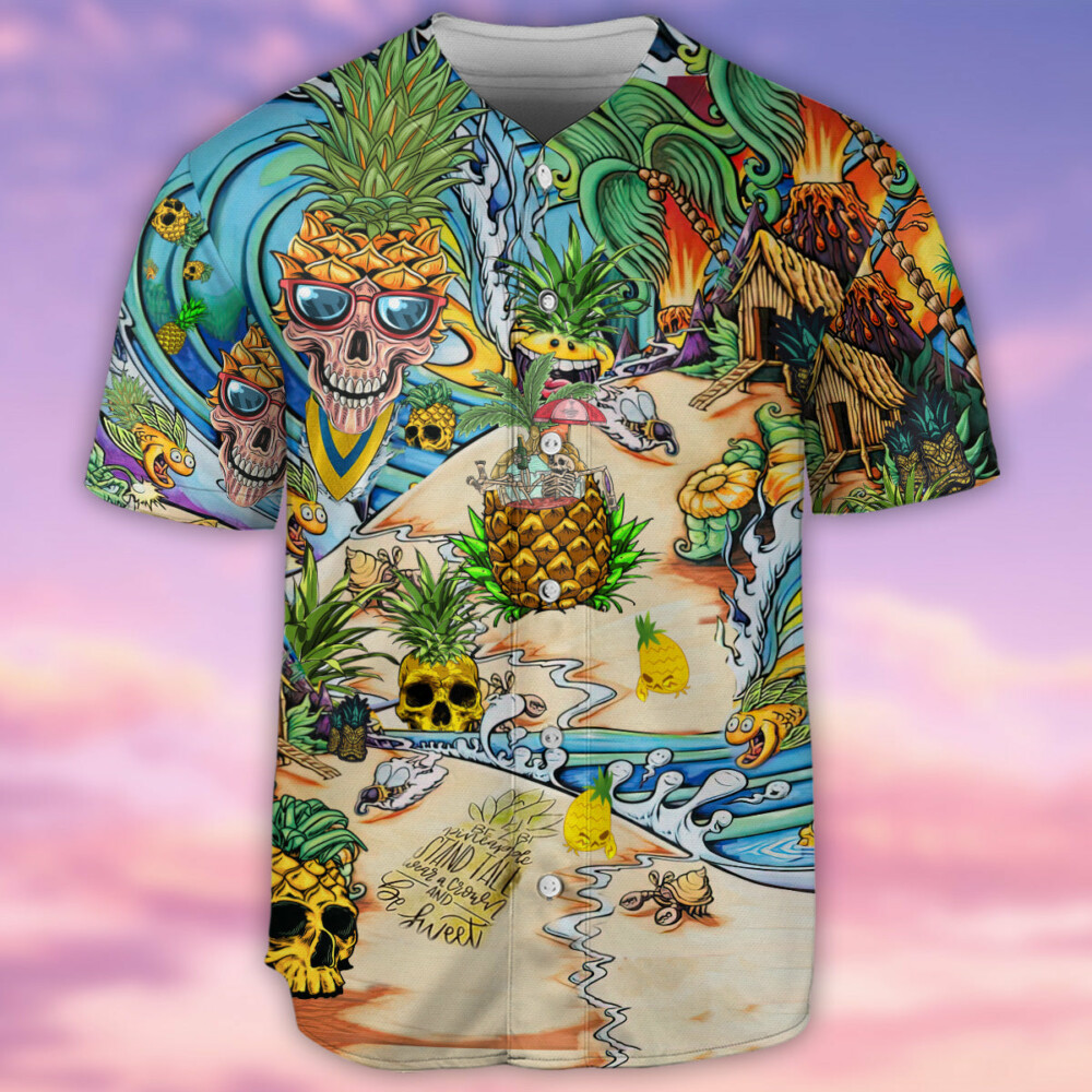 Skull Pineapple Fruit Amazing - Baseball Jersey - Owl Ohh - Owl Ohh