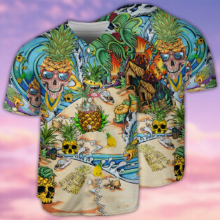Skull Pineapple Fruit Amazing - Baseball Jersey - Owl Ohh - Owl Ohh