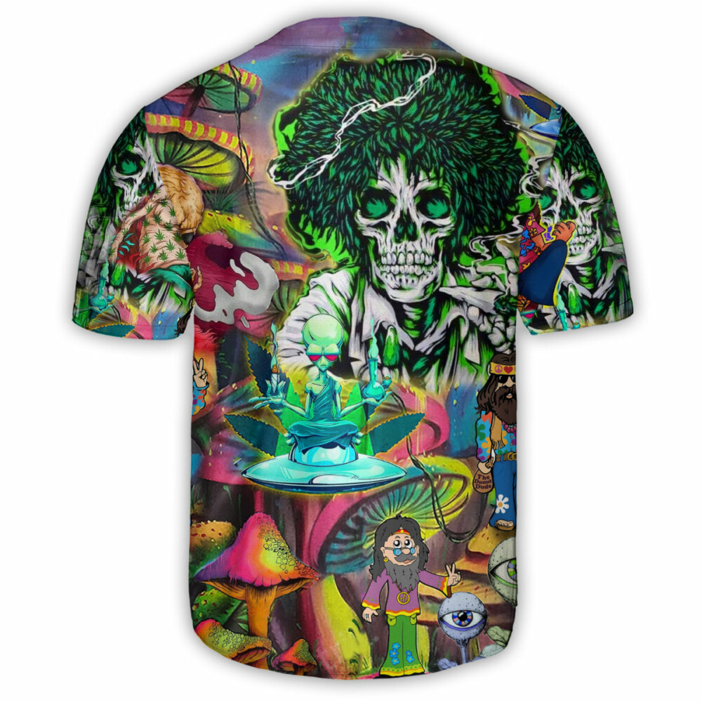 Hippie Skull Peace Life Color - Baseball Jersey - Owl Ohh - Owl Ohh