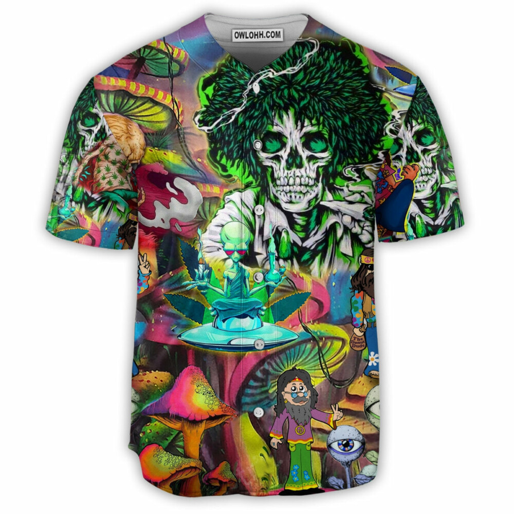Hippie Skull Peace Life Color - Baseball Jersey - Owl Ohh - Owl Ohh