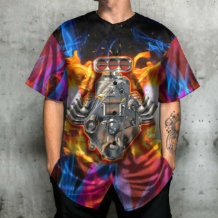 Hot Rod Classic Muscle And Flame - Baseball Jersey - Owl Ohh - Owl Ohh
