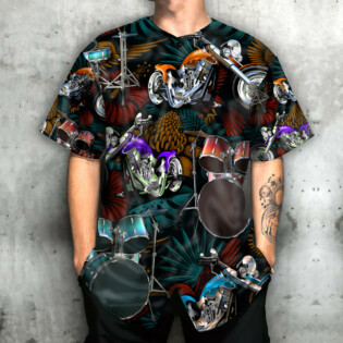 Motorcycle And Drum Tropical Vibe - Baseball Jersey - Owl Ohh - Owl Ohh