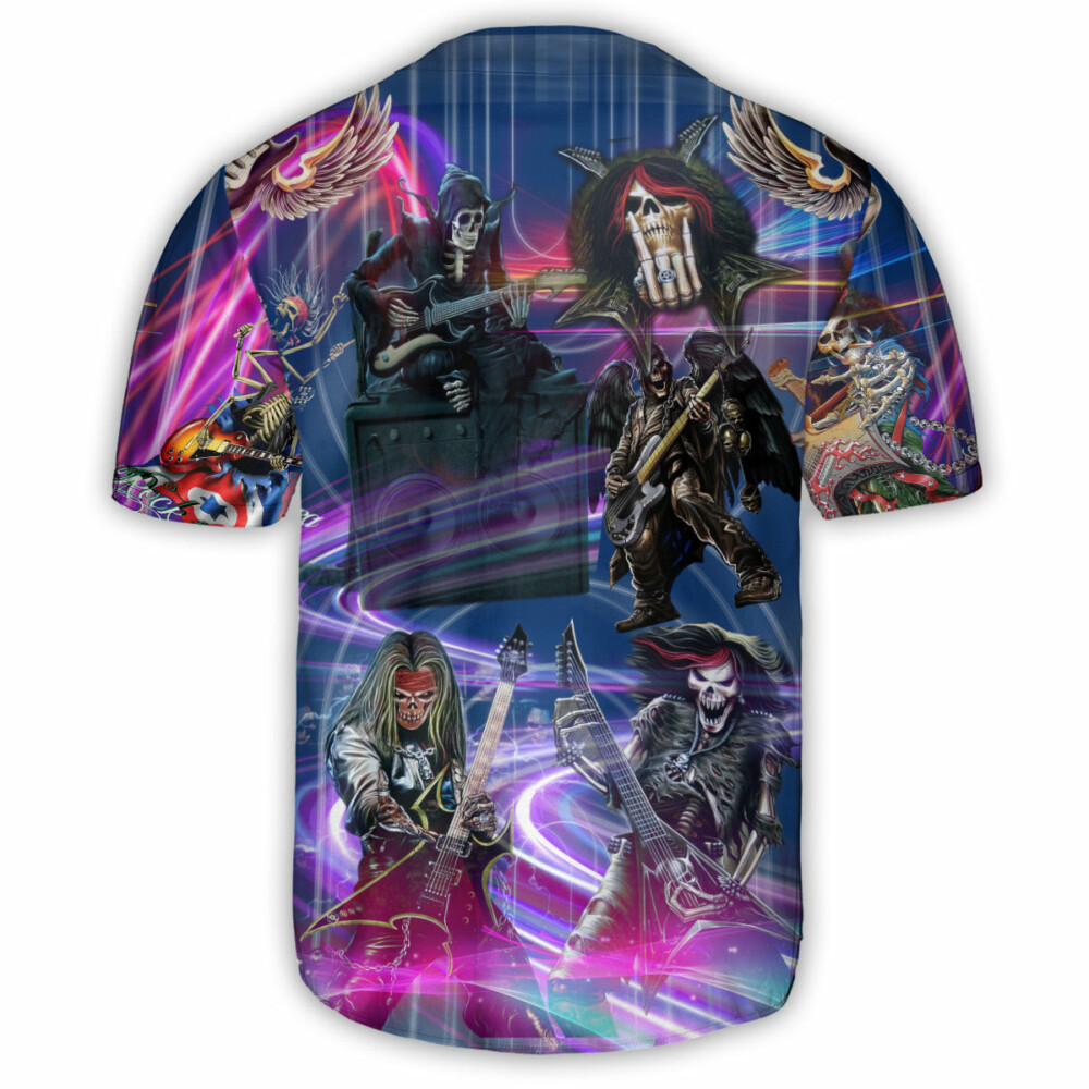 Guitar Music Skull Crazy - Baseball Jersey - Owl Ohh - Owl Ohh
