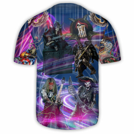 Guitar Music Skull Crazy - Baseball Jersey - Owl Ohh - Owl Ohh