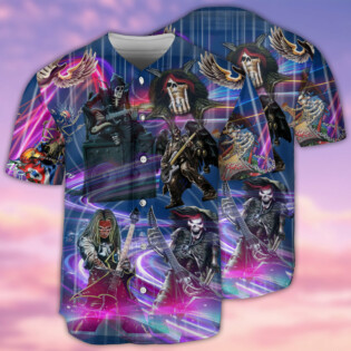 Guitar Music Skull Crazy - Baseball Jersey - Owl Ohh - Owl Ohh