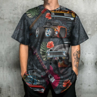 Hot Rod And Guitar Tropical Vibe - Baseball Jersey - Owl Ohh - Owl Ohh
